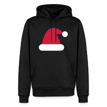 Bonnet de Noel, bonnet de Noel - Sweat à capuche Premium bio Homme - noir - Devant - Nico (187cm)