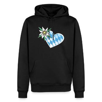 Bayernliebe - Männer Premium Bio Hoodie - Schwarz - Vorne - Nico (187cm)
