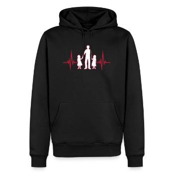 Pulse 2 daughters - Men’s Premium Organic Hoodie - black - Front - Nico (187cm)