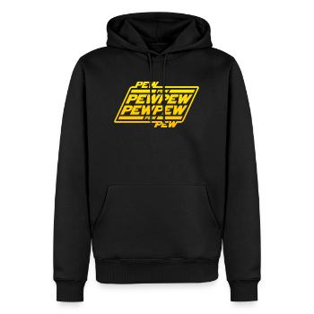 Pew Pew Pew - Männer Premium Bio Hoodie - Schwarz - Vorne - Nico (187cm)