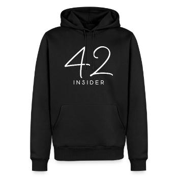 42 film d'initié galaxie auto-stoppeur citation scripture - Sweat à capuche Premium bio Homme - noir - Devant - Nico (187cm)