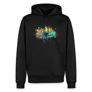 Taches de peinture Aviron - Sweat à capuche Premium bio Homme - noir - Devant - Nico (187cm)