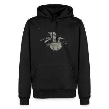 Petit Prince - Sweat à capuche Premium bio Homme - noir - Devant - Nico (187cm)