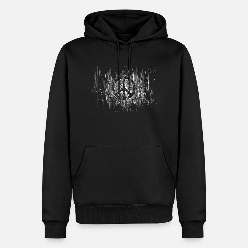peace - Männer Premium Bio Hoodie - Schwarz