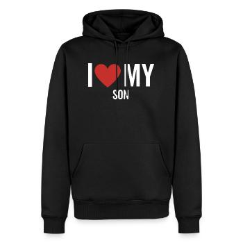 Ich liebe meinen Sohn - Männer Premium Bio Hoodie - Schwarz - Vorne - Nico (187cm)