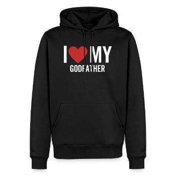 Ich liebe meinen Paten - Männer Premium Bio Hoodie - Schwarz - Vorne - Nico (187cm)