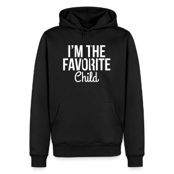 I M THE FAVORITE CHILD 01 - Männer Premium Bio Hoodie - Schwarz - Vorne - Nico (187cm)