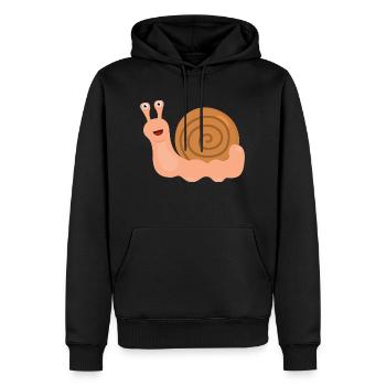 Escargot - Sweat à capuche Premium bio Homme - noir - Devant - Nico (187cm)