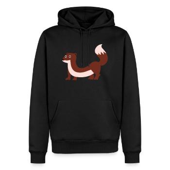 Wiesel - Männer Premium Bio Hoodie - Schwarz - Vorne - Nico (187cm)