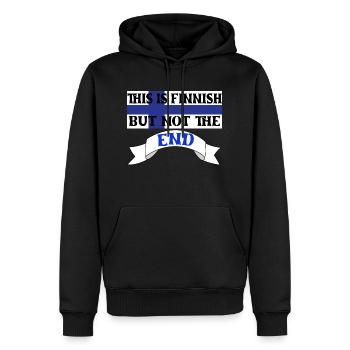 Lustiges Wortspiel mit Finnisch und dem Ende - Männer Premium Bio Hoodie - Schwarz - Vorne - Nico (187cm)
