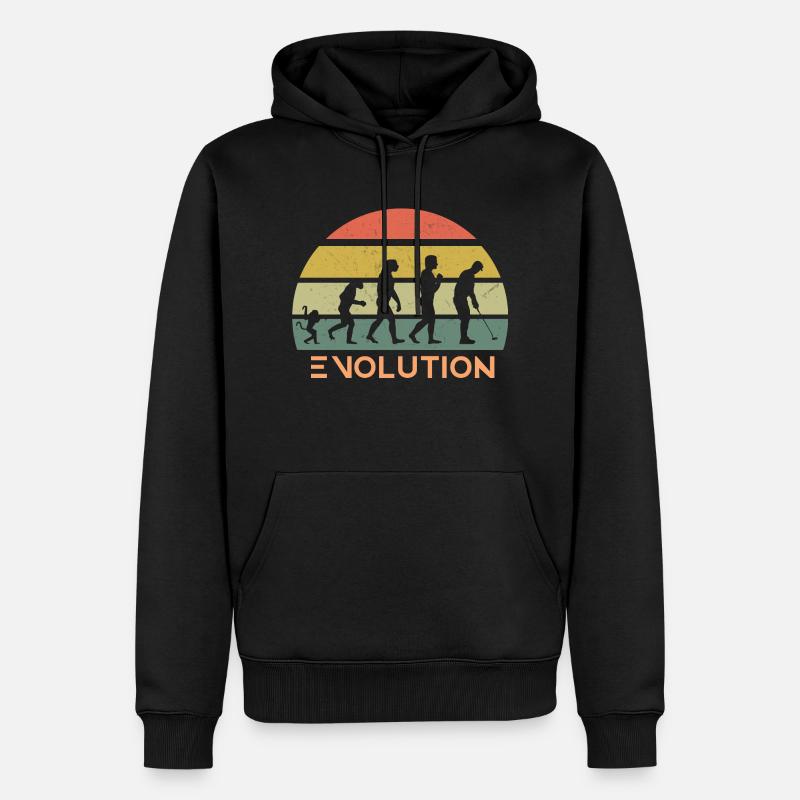 Retro Golf Evolution - Men’s Premium Organic Hoodie - black