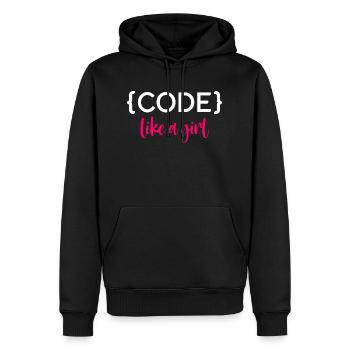 Code Like A Girl Programming Coder Computer Geek D - Männer Premium Bio Hoodie - Schwarz - Vorne - Nico (187cm)