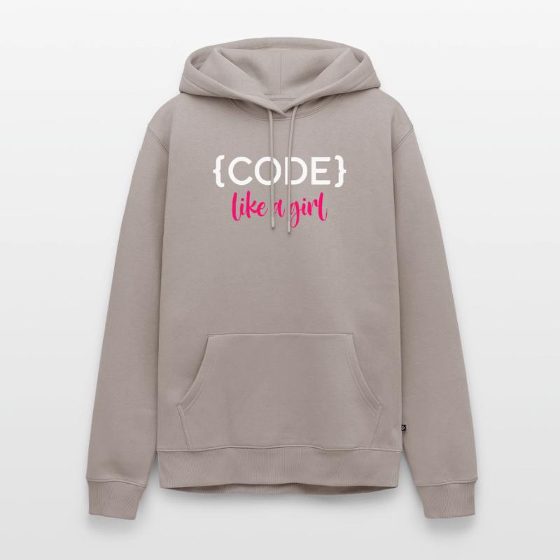 Code Like A Girl Programming Coder Computer Geek D Männer Premium Bio Hoodie