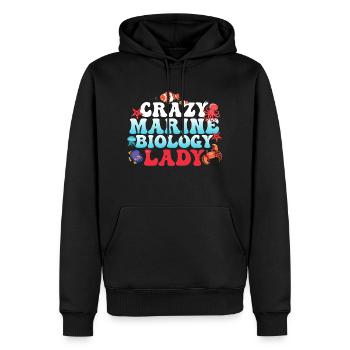 Crazy Marine Biology Lady Ocean Student Scientist - Men’s Premium Organic Hoodie - black - Front - Nico (187cm)