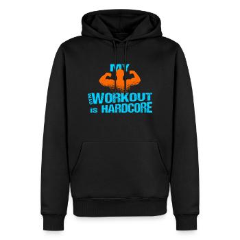 Gym Workout Man Training - Men’s Premium Organic Hoodie - black - Front - Nico (187cm)