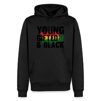 Jung Hochbegabter Schwarz - Männer Premium Bio Hoodie - Schwarz - Vorne - Nico (187cm)