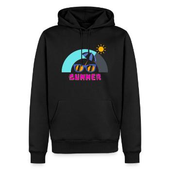 Sonniger Sommer und Freizeit - Männer Premium Bio Hoodie - Schwarz - Vorne - Nico (187cm)