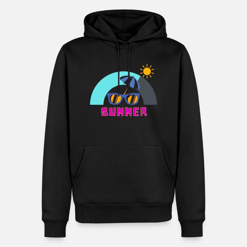 Sonniger Sommer und Freizeit - Männer Premium Bio Hoodie - Schwarz