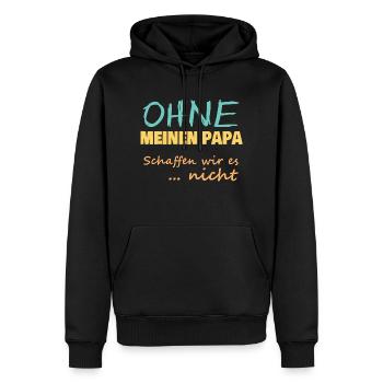 Held Hero Unbesiegbar Papa - Männer Premium Bio Hoodie - Schwarz - Vorne - Nico (187cm)