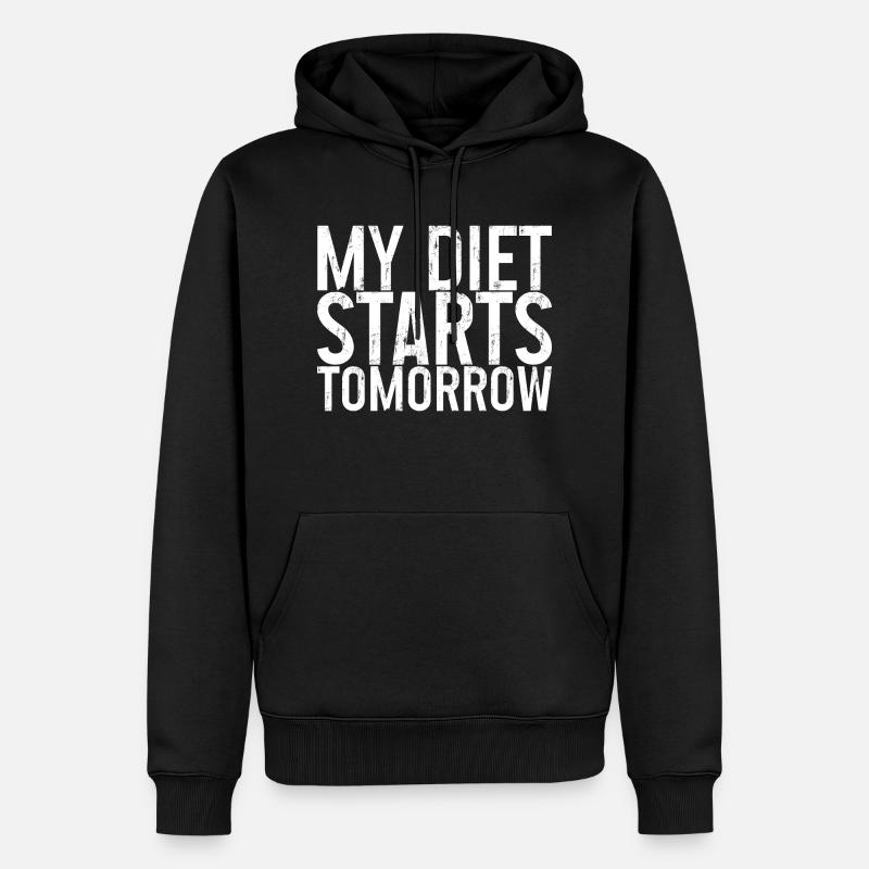 Mon régime commence demain - Sweat à capuche Premium bio Homme - noir