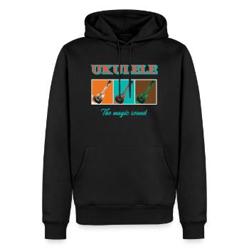 Ukulele - The magic sound - Männer Premium Bio Hoodie - Schwarz - Vorne - Nico (187cm)