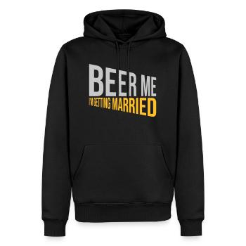 Birra Me Sposarsi - Felpa con cappuccio ecologica premium da uomo - nero - Fronte - Nico (187cm)