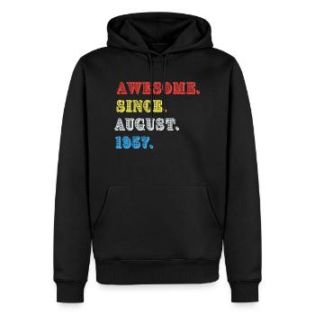 GROSSARTIG SEIT AUgust 1957 - Männer Premium Bio Hoodie - Schwarz - Vorne - Nico (187cm)