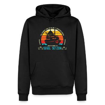 Segeln Segler Sprüche Wind kontrollieren Skipper - Männer Premium Bio Hoodie - Schwarz - Vorne - Nico (187cm)