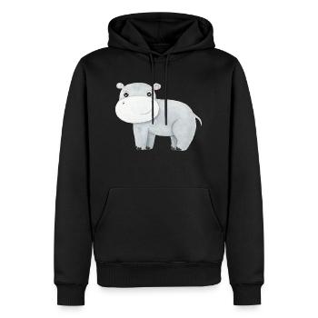 Süßes Nilpferd Baby Afrika Savanne Safari Hippo - Männer Premium Bio Hoodie - Schwarz - Vorne - Nico (187cm)