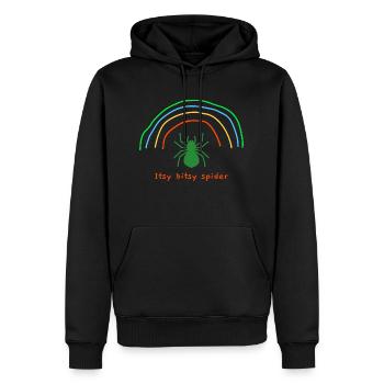 Itsy Bitsy Spider (roter Text) - Männer Premium Bio Hoodie - Schwarz - Vorne - Nico (187cm)