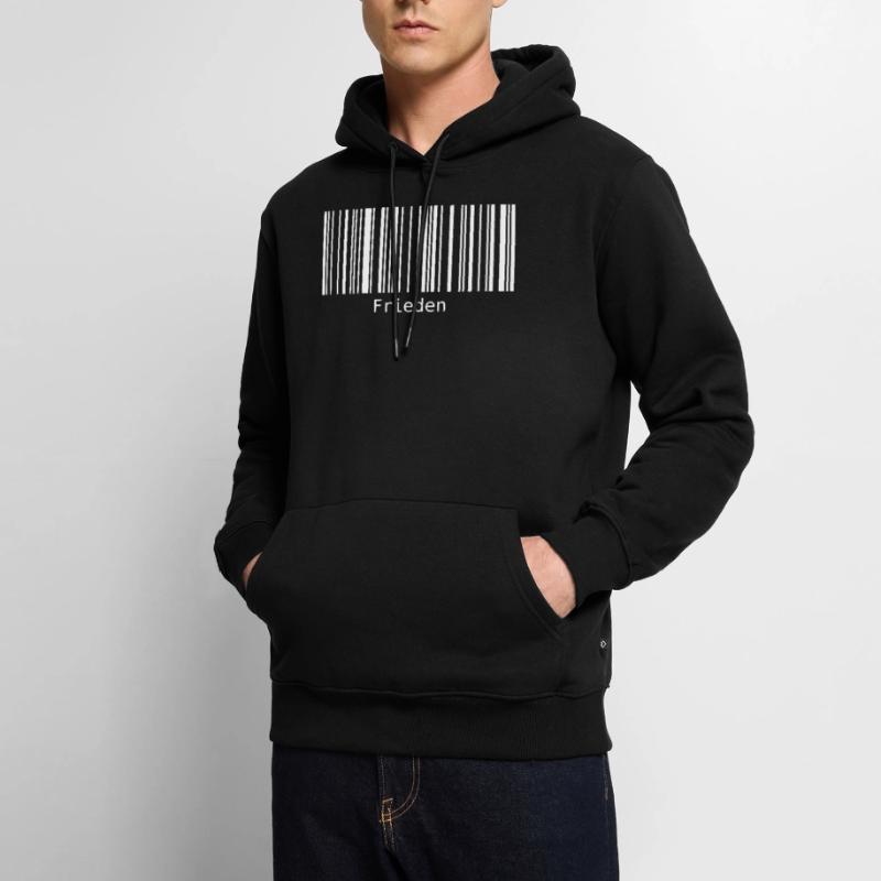 Frieden Barcode Friedenszeichen Strichcode Symbol Männer Premium Bio Hoodie