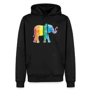 Éléphant - Sweat à capuche Premium bio Homme - noir - Devant - Nico (187cm)