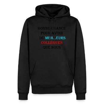 idée cadeau départ métier ou profession - Sweat à capuche Premium bio Homme - noir - Devant - Nico (187cm)