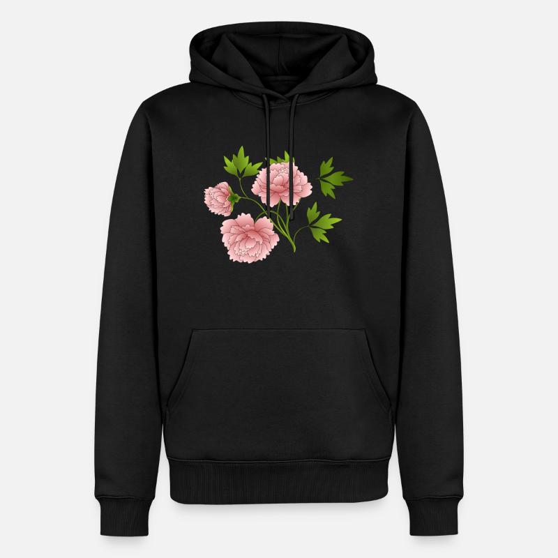 Fleur - Sweat à capuche Premium bio Homme - noir