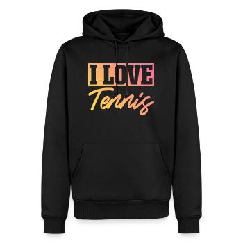 Ich liebe Tennis - Männer Premium Bio Hoodie - Schwarz - Vorne - Nico (187cm)