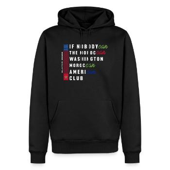 IF NOBODYCAN THE MOROCCAN WASHIGTON MORROCAN - Men’s Premium Organic Hoodie - black - Front - Nico (187cm)
