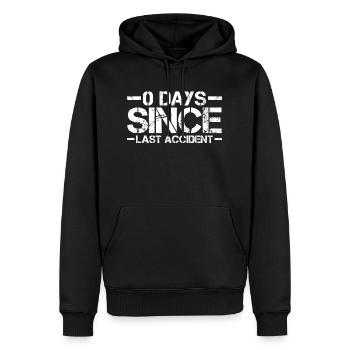 0 Days Since Last Accident 6 - Männer Premium Bio Hoodie - Schwarz - Vorne - Nico (187cm)