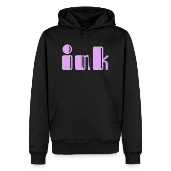 Ink - Männer Premium Bio Hoodie - Schwarz - Vorne - Nico (187cm)