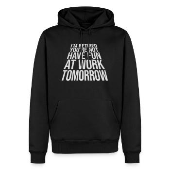 have fun at work - Männer Premium Bio Hoodie - Schwarz - Vorne - Nico (187cm)