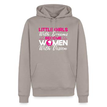 Égalité féministe des genres F - Sweat à capuche Premium bio Homme - taupe - Devant - Nico (187cm)