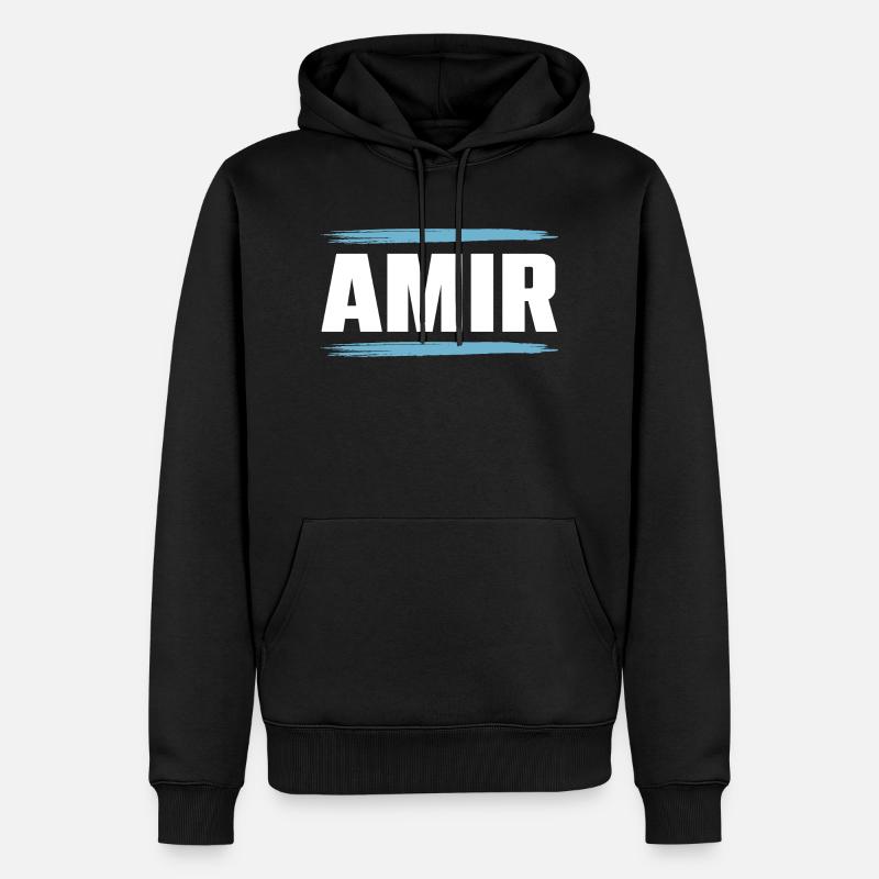 Amir - Sweat à capuche Premium bio Homme - noir