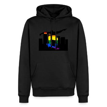 LGBT Skater - Männer Premium Bio Hoodie - Schwarz - Vorne - Nico (187cm)