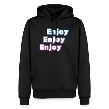 Enjoy - Enjoy your life - Men’s Premium Organic Hoodie - black - Front - Nico (187cm)
