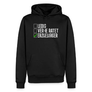 Erzgebirge Ledig Verheiratet - Männer Premium Bio Hoodie - Schwarz - Vorne - Nico (187cm)