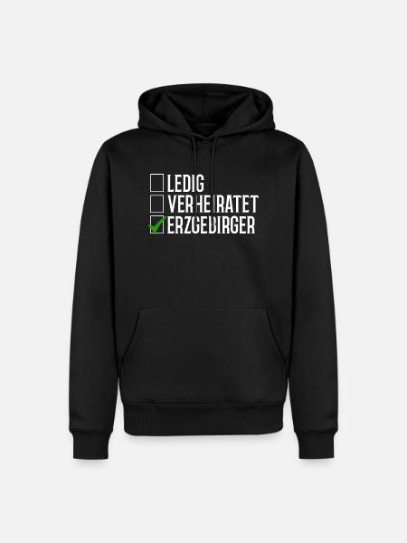 Erzgebirge Ledig Verheiratet - Männer Premium Bio Hoodie - Schwarz