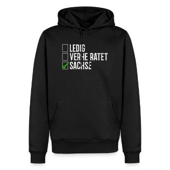 Sachsen Verheiratet Ledig - Männer Premium Bio Hoodie - Schwarz - Vorne - Nico (187cm)