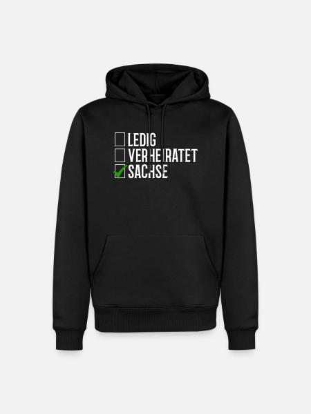 Sachsen Verheiratet Ledig - Männer Premium Bio Hoodie - Schwarz