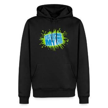 im not sleeping Zitat - Männer Premium Bio Hoodie - Schwarz - Vorne - Nico (187cm)
