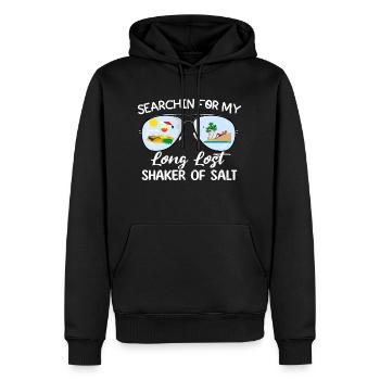 Drôle de recherche de mon shaker de sel perdu depuis longtemps - Sweat à capuche Premium bio Homme - noir - Devant - Nico (187cm)