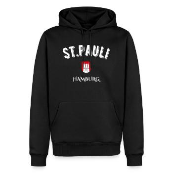st. pauli Hambourg - Sweat à capuche Premium bio Homme - noir - Devant - Nico (187cm)